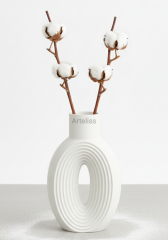 İskandinav Çizgili Dekoratif Silindir Vazo