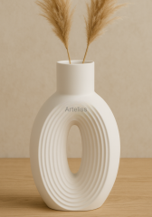 İskandinav Çizgili Dekoratif Silindir Vazo
