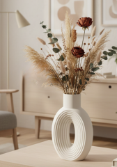 İskandinav Çizgili Dekoratif Silindir Vazo