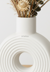 Çizgili Halka Vazo Minimalist İskandinav Tasarım
