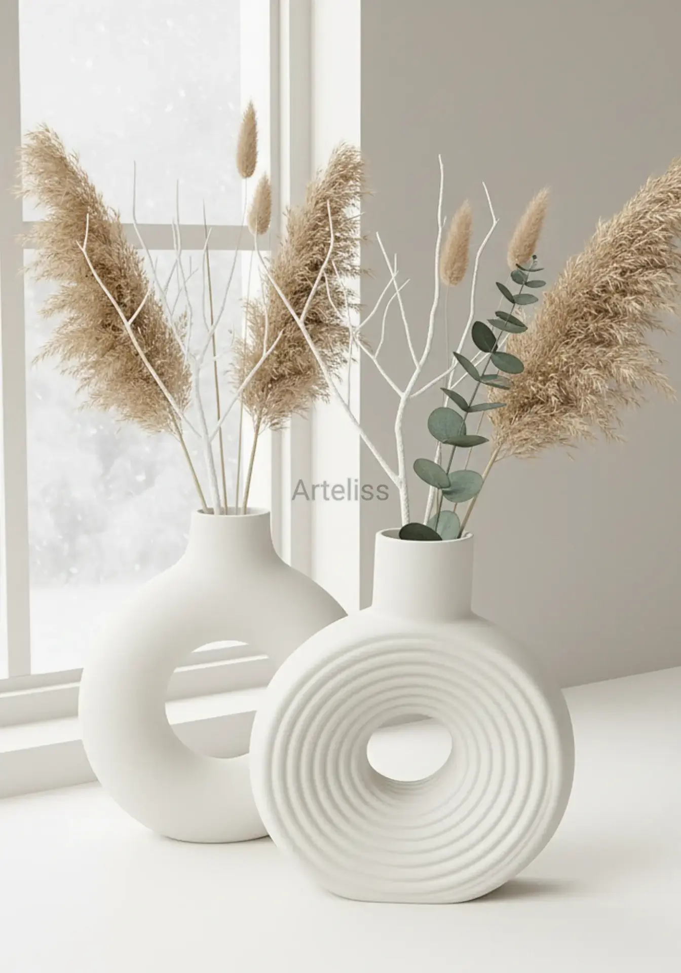 İskandinav Dekoratif 2’li Vazo Seti