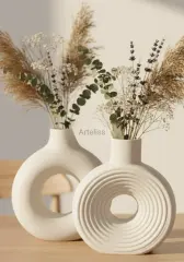 İskandinav Dekoratif 2’li Vazo Seti