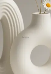 İkili Dekoratif Vazo Set | Silindir | Halka