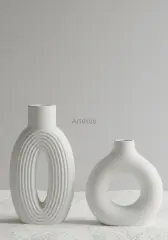 İkili Dekoratif Vazo Set | Silindir | Halka