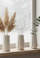 Üçlü Mini Vazo Seti Dekoratif İskandinav Tasarım