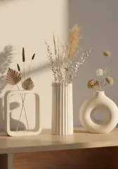 Üçlü Midi Vazo Set Dekoratif İskandinav Tasarım