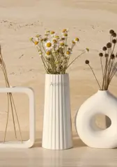 Üçlü Midi Vazo Set Dekoratif İskandinav Tasarım