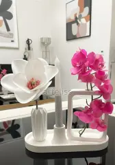 Dekoratif Tepsili Çerçeve Vazo Şamdan Seti