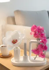 Dekoratif Tepsili Çerçeve Vazo Şamdan Seti