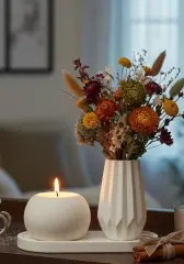 Tepsili Küre Kokulu Mum Mini Vazo Seti