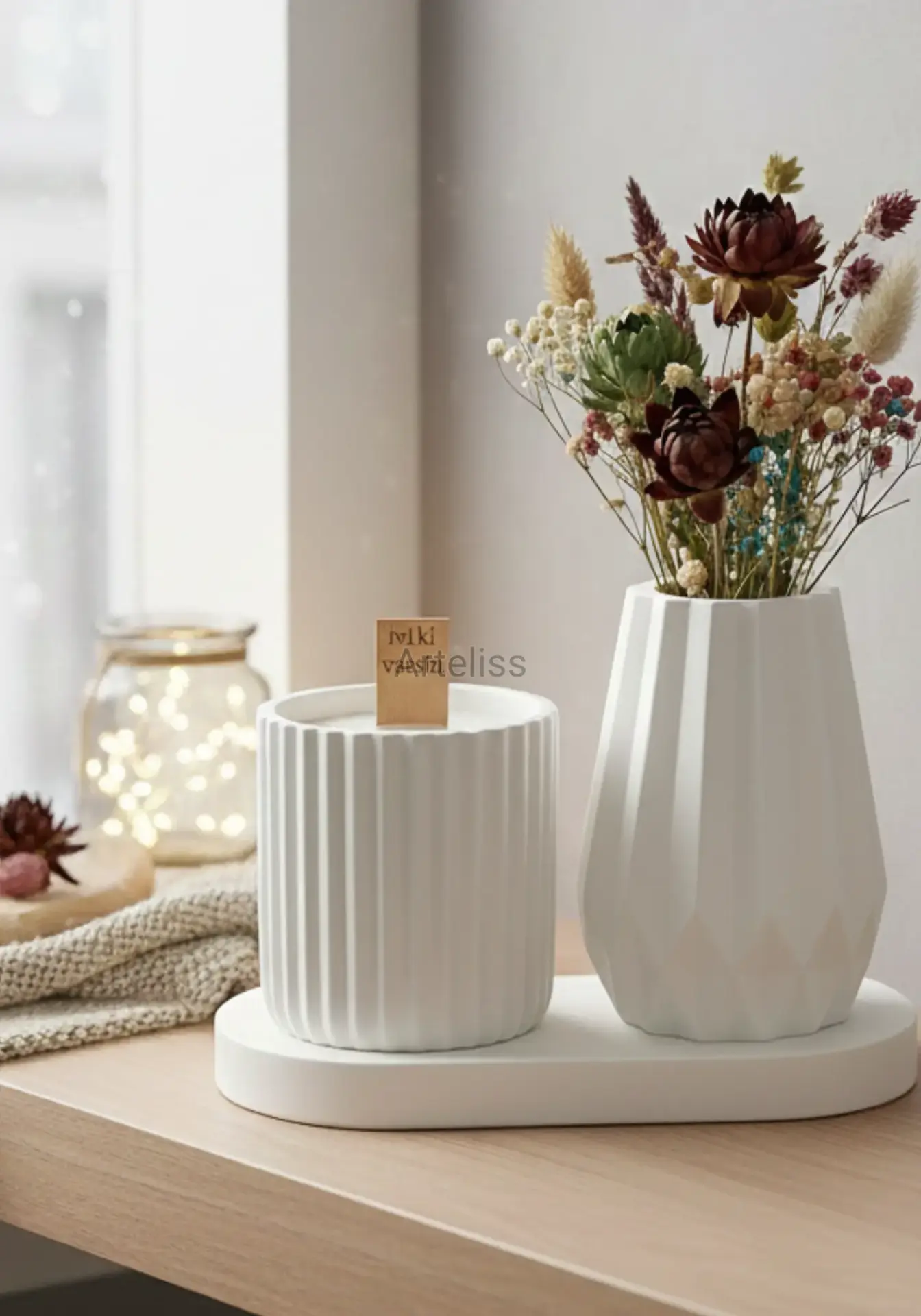 ''İyi ki Varsın'' Ahşap Fitilli Kokulu Mum Seti