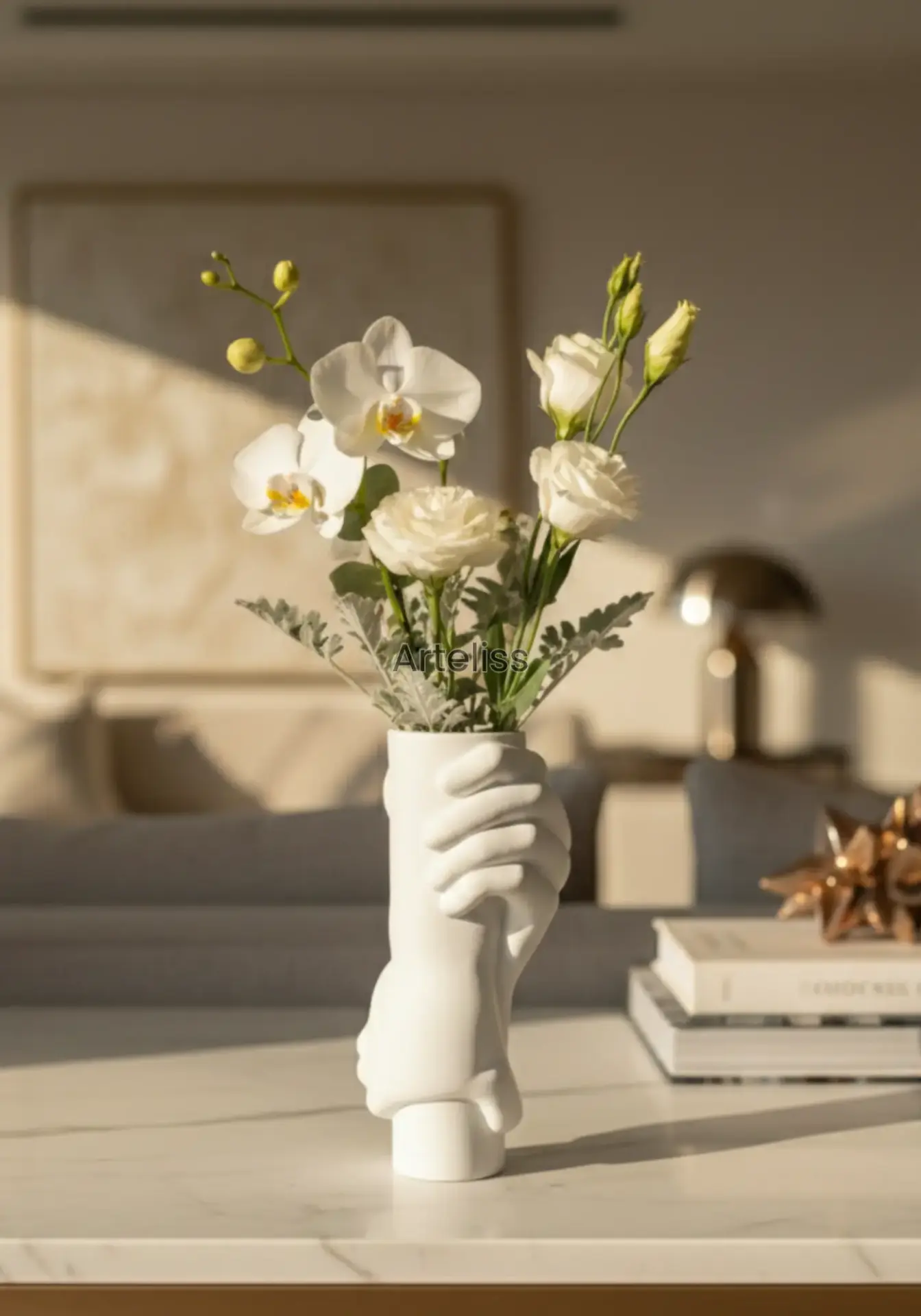 Sarılan El Dekoratif Mini Vazo