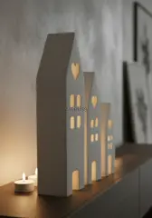 Nordic Minimal Beyaz Işık Evleri 3’lü Set