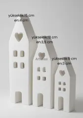 Nordic Minimal Beyaz Işık Evleri 3’lü Set