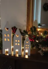 Nordic Minimal Beyaz Işık Evleri 3’lü Set