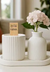 ''İyi ki Varsın'' Ahşap Fitilli Kokulu Mum Seti