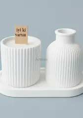 ''İyi ki Varsın'' Ahşap Fitilli Kokulu Mum Seti