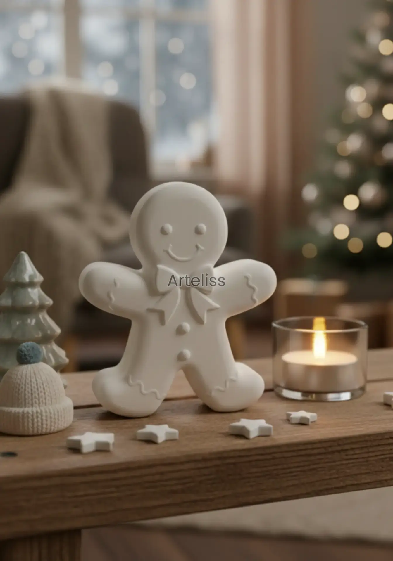 Dekoratif Gingerbread Man Noel Obje Biblo | Boyanabilir