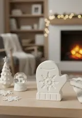 Kış Konseptli Dekoratif Noel Eldiven Obje | Boyanabilir