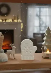 Kış Konseptli Dekoratif Noel Eldiven Obje | Boyanabilir