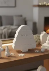 Kış Konseptli Dekoratif Ağaç Obje Biblo | Boyanabilir