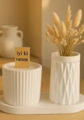 ''İyi ki Varsın'' Ahşap Fitilli Kokulu Mum Seti