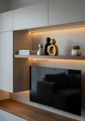 Dekoratif Renkli Soyut Üçlü Aile Figürü Obje