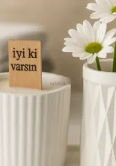 ''İyi ki Varsın'' Ahşap Fitilli Kokulu Mum Seti