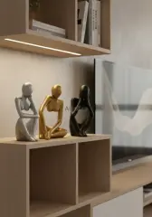 Dekoratif Soyut Üçlü Düşünen İnsan Figürü Obje