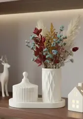 Organizer Kapaklı Mini Kavanoz Vazo Tepsili Set