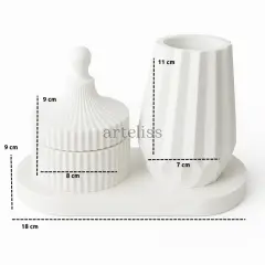 Organizer Kapaklı Mini Kavanoz Vazo Tepsili Set