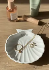 Deniz Kabuğu Takı Organizer Dekoratif Obje Tabak