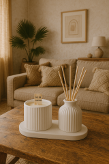 Lavanta Kokulu Mum & Bambu Çubuklu Oda Kokusu Set