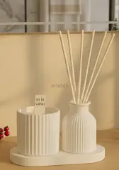 Organik Lavanta Oda Kokusu Büyük Mum Seti