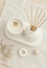 Organik Lavanta Oda Kokusu Büyük Mum Seti