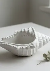 Dekoratif Beyaz Deniz Kabuğu Takı Tabağı