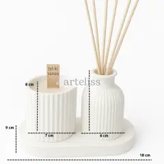 Organik Lavanta Oda Kokusu Büyük Mum Seti