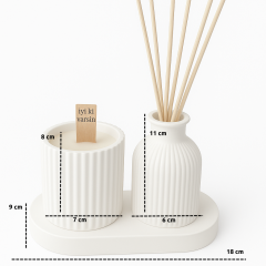 Lavanta Kokulu Mum & Bambu Çubuklu Oda Kokusu Set