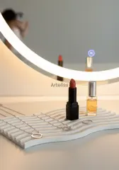 Dekoratif Modern Dalgalı Beyaz Sunum Tepsisi