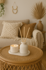 Lavanta Kokulu Mum & Bambu Çubuklu Oda Kokusu Set