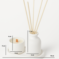 Lavanta Kokulu Mum & Bambu Çubuklu Oda Kokusu Set