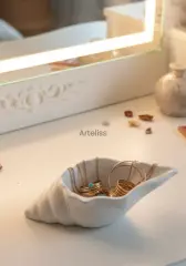 Beyaz Deniz Kabuğu Mini Obje Organizer