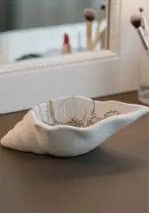 Beyaz Deniz Kabuğu Mini Obje Organizer