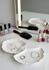 2'li Ginkgo Ve Monstera Yaprağı Sunum Tabak