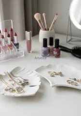 2'li Ginkgo Ve Monstera Yaprağı Sunum Tabak