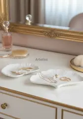 2'li Ginkgo Ve Monstera Yaprağı Sunum Tabak