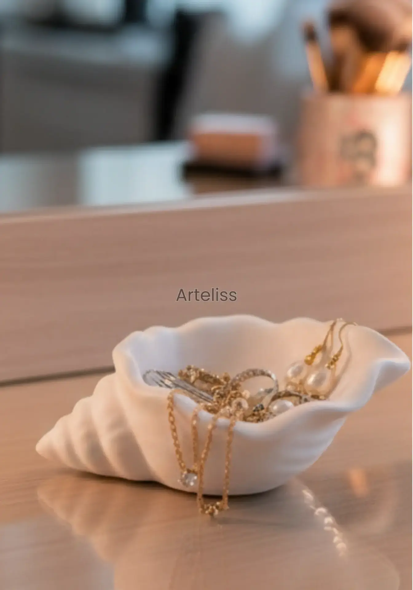 Dekoratif Deniz Kabuğu Obje Takı Organizer