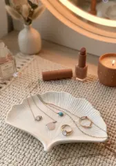 Modern Ginkgo Yaprağı Obje Sunum Tabağı