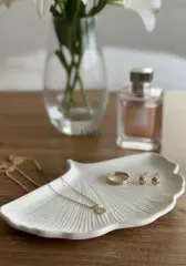 Modern Ginkgo Yaprağı Obje Sunum Tabağı