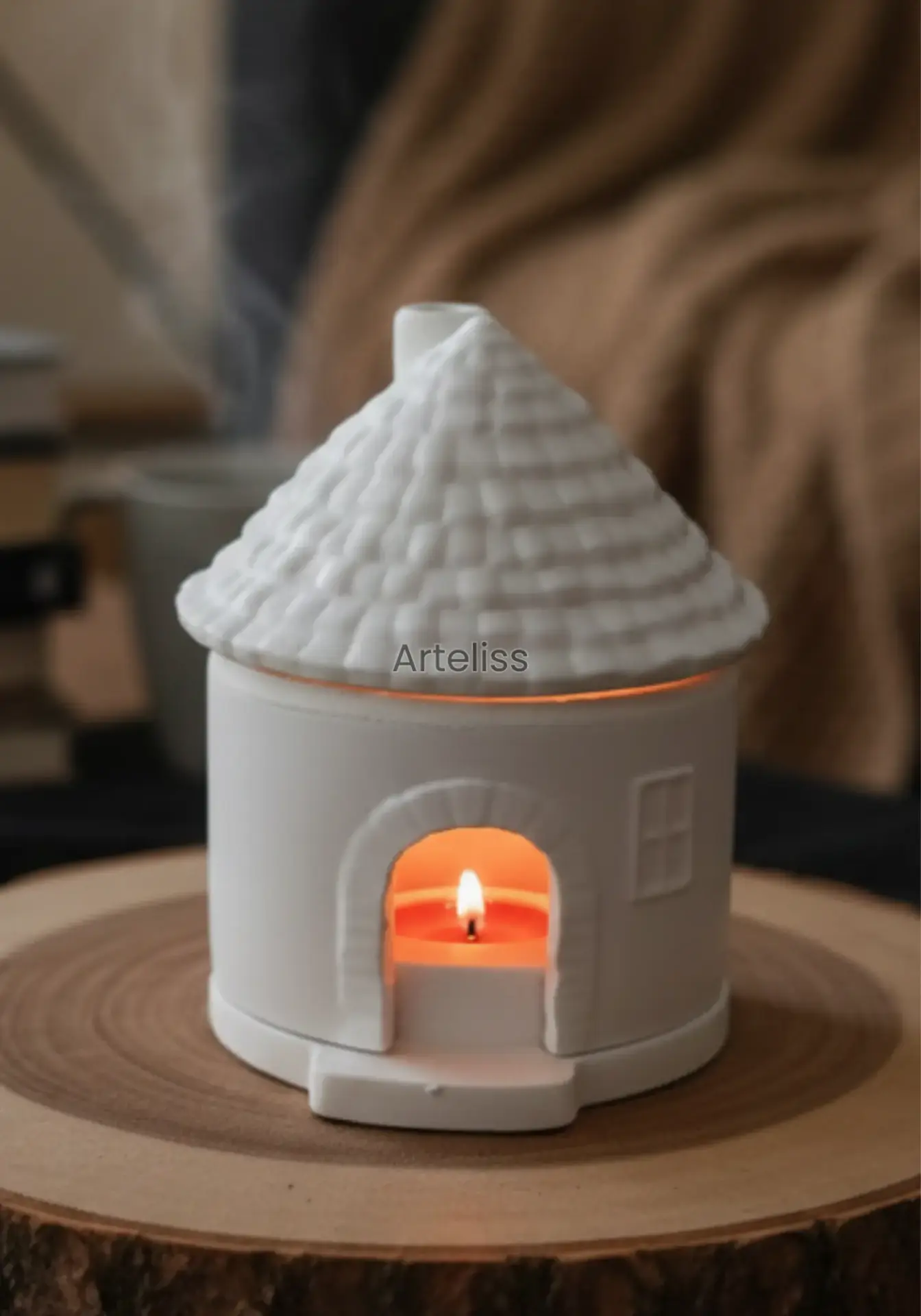 Bacalı Mum Evi Dekoratif Tealight Mumluk Işık Evi